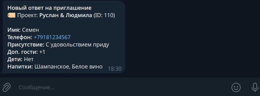 Telegram-бот для свадьбы